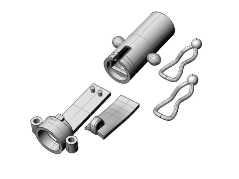 Jewelry CYLINDER CLASP 6mm STL ready for Print 3D 打印模型