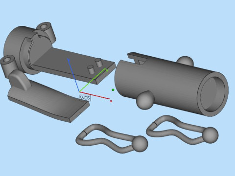 Jewelry CYLINDER CLASP 6mm STL ready for Print 3D 打印模型