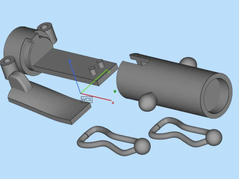 Jewelry CYLINDER CLASP 6mm STL ready for Print 3D Print Model