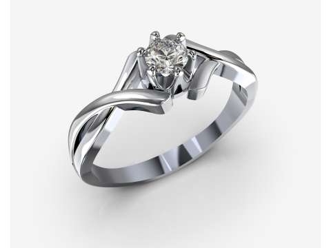 PRINTABLE WOMANS SOLITAIRE RING two colors 3D 打印模型