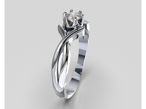 PRINTABLE WOMANS SOLITAIRE RING two colors 3D 打印模型
