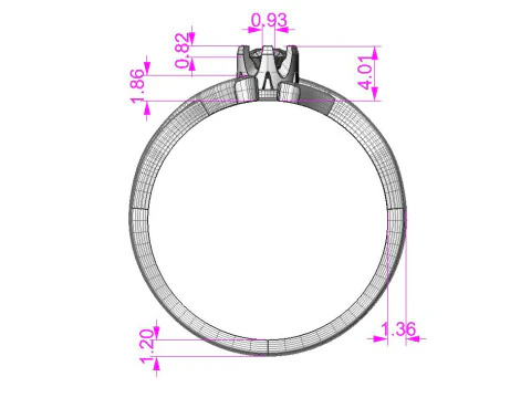 PRINTABLE WOMANS SOLITAIRE RING two colors 3D Print Model