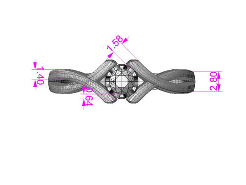 PRINTABLE WOMANS SOLITAIRE RING two colors 3D 打印模型