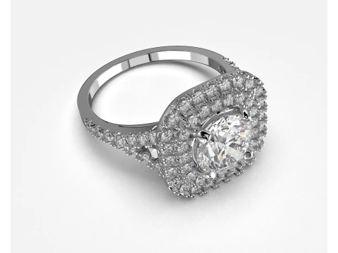 Engagement HALO ring- Diamond-1ct -STL for 3d printing 3D Print Model