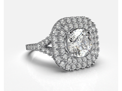 Engagement HALO ring- Diamond-1ct -STL for 3d printing Modèles 3D en vedette