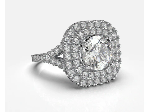 Engagement HALO ring- Diamond-1ct -STL for 3d printing 3D Print Model