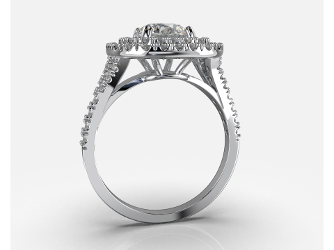 Engagement HALO ring- Diamond-1ct -STL for 3d printing Modèles 3D en vedette