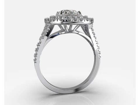 Engagement HALO ring- Diamond-1ct -STL for 3d printing 3D Print Model