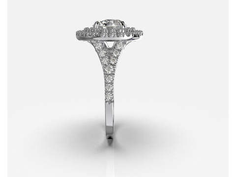 Engagement HALO ring- Diamond-1ct -STL for 3d printing Modèles 3D en vedette