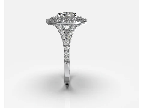 Engagement HALO ring- Diamond-1ct -STL for 3d printing 3D Print Model