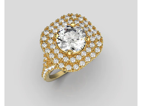 Engagement HALO ring- Diamond-1ct -STL for 3d printing 3D Print Model