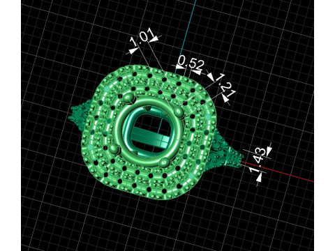 Engagement HALO ring- Diamond-1ct -STL for 3d printing Modèles 3D en vedette