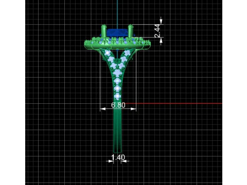 Engagement HALO ring- Diamond-1ct -STL for 3d printing 3D Print Model