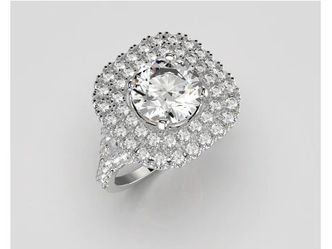 Engagement HALO ring- Diamond-1ct -STL for 3d printing 3D Print Model