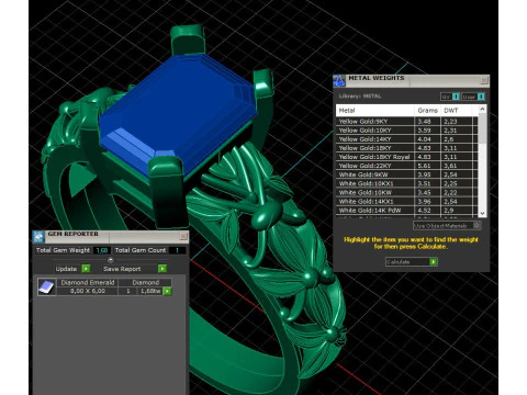 エンゲージメント ヴィンテージ SOLITAIRE リング- ストーン エメラルド シェイプ-8x6mm - 印刷可能 STL 3Dプリントモデル