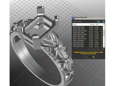 Engagement vintage SOLITAIRE ring- Stone emerald shape-8x6mm - printable STL 3Dプリントモデル
