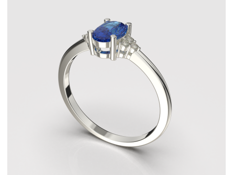 Engagement classic ring with oval 6x4 -STL for 3d printing 3D-Druckmodell