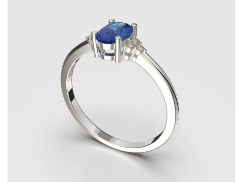 Engagement classic ring with oval 6x4 -STL for 3d printing 3D Print Model