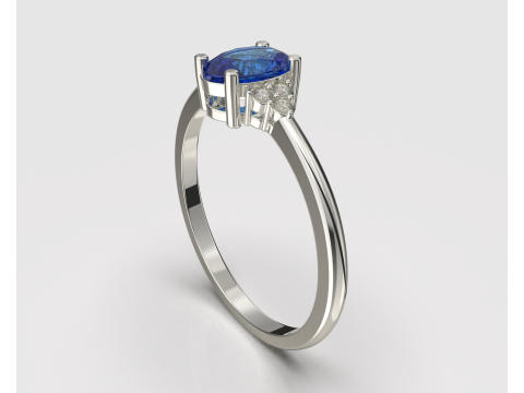 Engagement classic ring with oval 6x4 -STL for 3d printing 3D-Druckmodell
