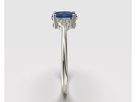 Engagement classic ring with oval 6x4 -STL for 3d printing 3D-Druckmodell