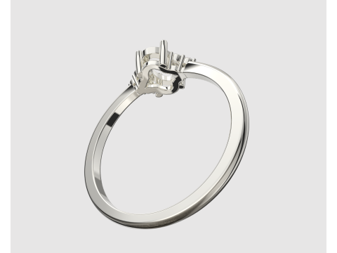 Engagement classic ring with oval 6x4 -STL for 3d printing 3D-Druckmodell