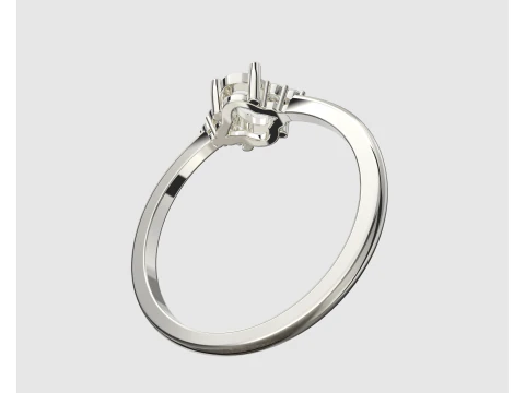 Engagement classic ring with oval 6x4 -STL for 3d printing 3D Print Model