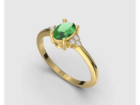 Engagement classic ring with oval 6x4 -STL for 3d printing 3D-Druckmodell