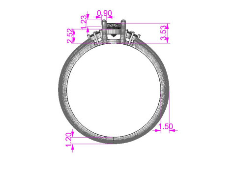 Engagement classic ring with oval 6x4 -STL for 3d printing 3D-Druckmodell