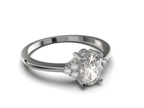 Engagement classic ring with oval 6x4 -STL for 3d printing 3D-Druckmodell