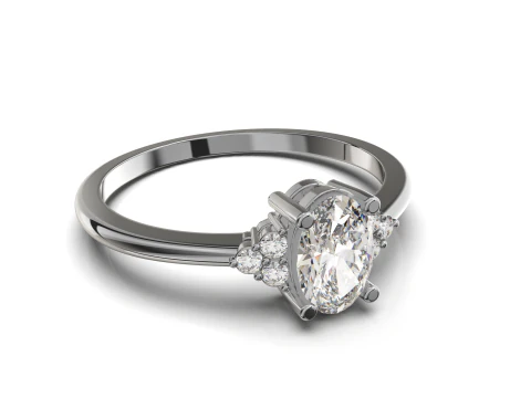 Engagement classic ring with oval 6x4 -STL for 3d printing 3D Print Model