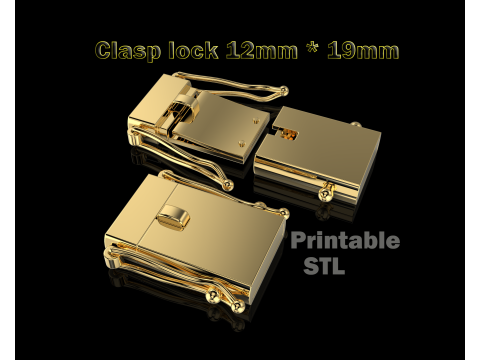 Jewelry CLASP Lock for chain or bracelet 12mm STL ready for Print 3D Print Model