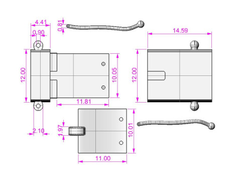 Jewelry CLASP Lock for chain or bracelet 12mm STL ready for Print Model do druku 3D