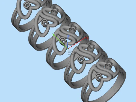 Ring love hearts together -STL for 3d printing 3D Print Model