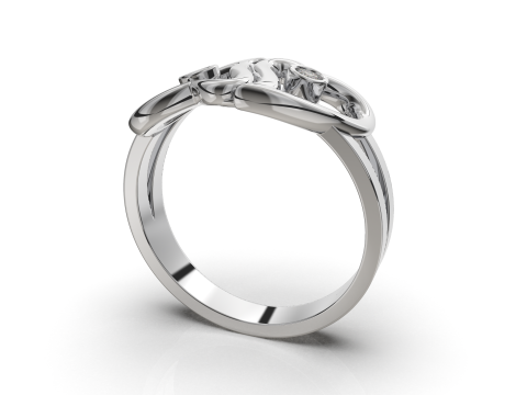 Ring love hearts together -STL for 3d printing 3D Принт Модель