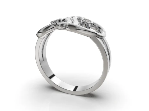 Ring love hearts together -STL for 3d printing 3D Print Model