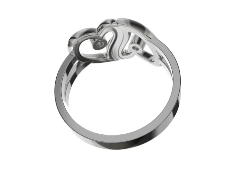 Ring love hearts together -STL for 3d printing 3D Print Model
