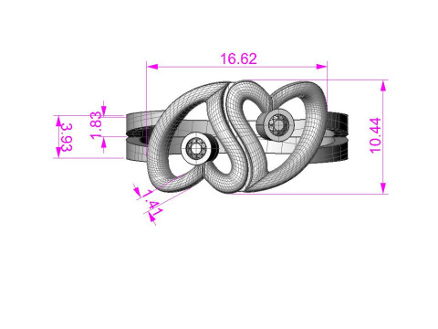Ring love hearts together -STL for 3d printing 3D Принт Модель