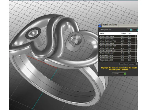 Ring love hearts together -STL for 3d printing 3D Print Model