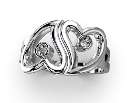 Ring love hearts together -STL for 3d printing 3D Принт Модель
