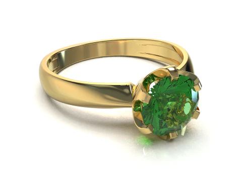 PRINTABLE WOMANS SOLITAIRE RING stone 1ct 3D Print Model