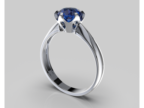 PRINTABLE WOMANS SOLITAIRE RING stone 1ct 3D 프린트 모델