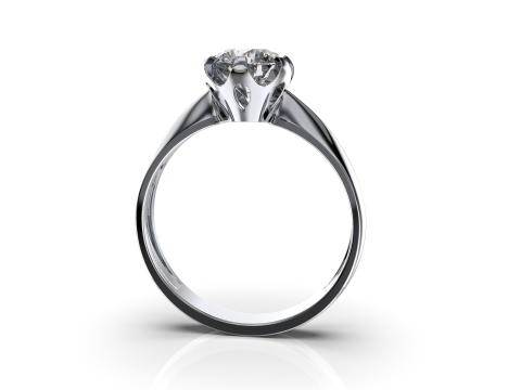 PRINTABLE WOMANS SOLITAIRE RING stone 1ct 3D 프린트 모델