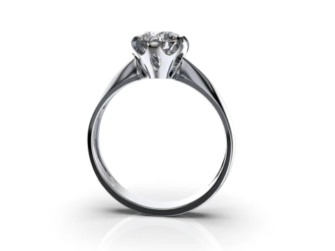PRINTABLE WOMANS SOLITAIRE RING stone 1ct 3D Print Model