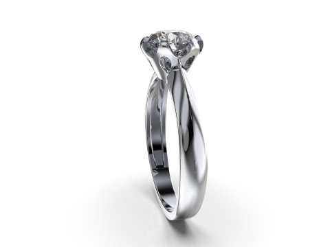 PRINTABLE WOMANS SOLITAIRE RING stone 1ct 3D 프린트 모델