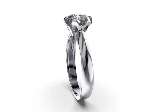 PRINTABLE WOMANS SOLITAIRE RING stone 1ct 3D Print Model
