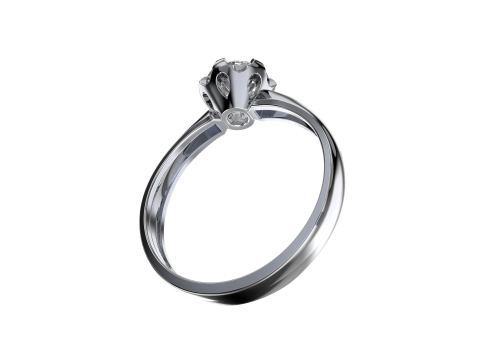 PRINTABLE WOMANS SOLITAIRE RING stone 1ct 3D 프린트 모델