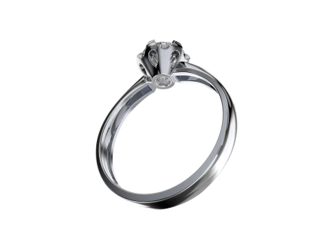 PRINTABLE WOMANS SOLITAIRE RING stone 1ct 3D Print Model