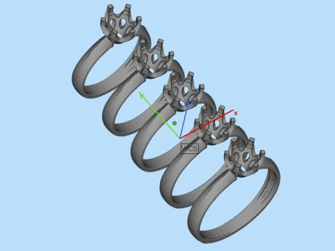 PRINTABLE WOMANS SOLITAIRE RING stone 1ct 3D Print Model