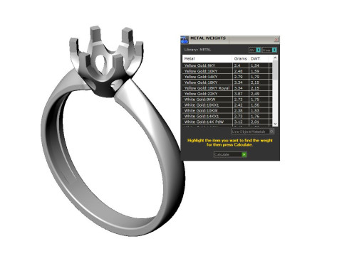 PRINTABLE WOMANS SOLITAIRE RING stone 1ct 3D 프린트 모델