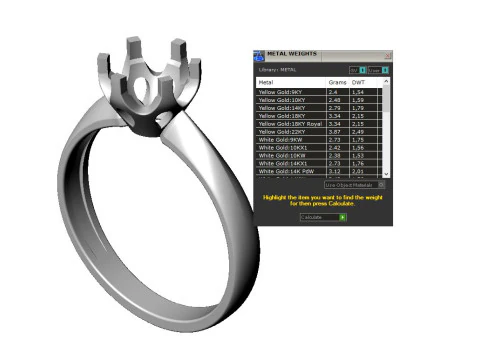 PRINTABLE WOMANS SOLITAIRE RING stone 1ct 3D Print Model